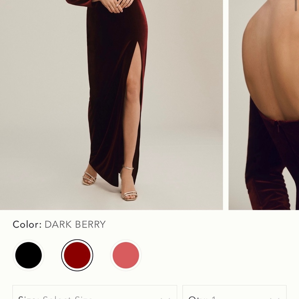 Jenny Yoo Off-The-Shoulder Velvet Dress - Picture 6 of 6